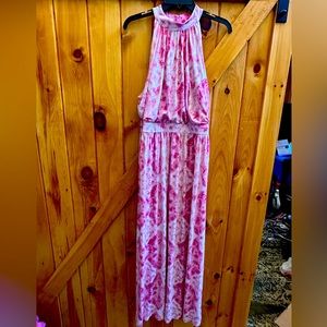 INC, XL pink patterned dress
